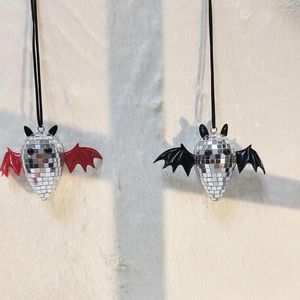 Decoratieve beeldjes Disco Bat Car Charm achteruitzicht spiegel hangende bal bling sleutelhanger western accessoires tas decor makeover