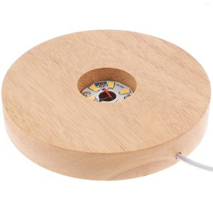 Decoratieve beeldjes display plank kristallen ball lamphouder staan hout voor schermverlichte basisglas LED -bol omhoog