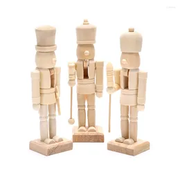 Figurines décoratives bricolage 12 cm en bois de casse-noisette de noisette en bois Soldat Shuppet Decoration artisanale faite à la main