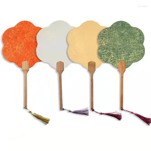 Decoratieve Beeldjes DIY Batik Vergulden Chinese Xuan Papier Hand Fans Dikker Gepersonaliseerde Blank Bamboe Handvat Fan Beginners Student Kinderen