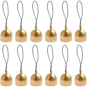 Figuritas decorativas DIY Mini campana de latón para carillón de viento puerta adornos navideños accesorios con martillo sonará Metal