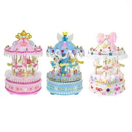 Figurines décoratives DIY Carrousel Music Box Girls Musical Gift For Women Holiday Decoration