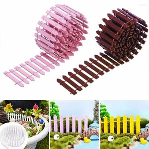 Decoratieve beeldjes Diy Fairy Garden Kit Wood Fence Accessoires Decor Miniature Terrarium Doll House