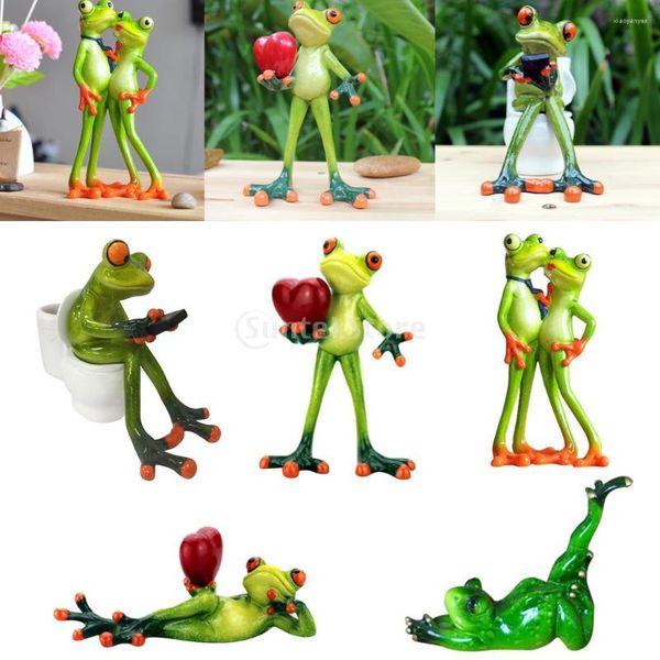 Figurines décoratives bricolage Micro paysage 3D grenouille Figurine pour la décoration de la maison dessin animé Miniature jouets résine artisanat Souvenirs cadeau