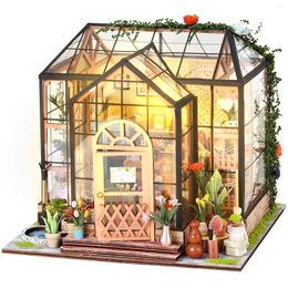 Figurines décoratines Kit de maison miniature diy avec LED Light Creative Dollhouse Modèle Modèle 3D pour les cadeaux faits à la main pour adultes