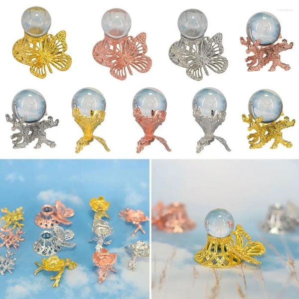 Figurines décoratives Ornements bricolage Craft Gift Home Decoration Crystal Ball Afficher Stand Sphère Support Butterfly Base Solder