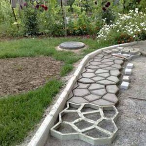 Decoratieve beeldjes Diy Plastic Path Maker schimmel handmatig bestrating/cement bakstenen schimmels patio betonnen platen tuin ornamenten