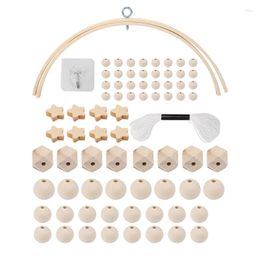 Decoratieve beeldjes DIY Windgong Accessoires Kit voor het maken van Babybedje Mobiele Chime Bed Houten hanger
