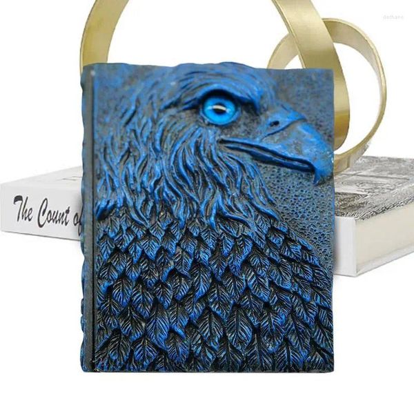 Figuras decorativas Dnd Journal con un libro único de águila única en relieve 3D antiguo de tapa dura hecha a mano redactor de cuaderno regalo para hombres