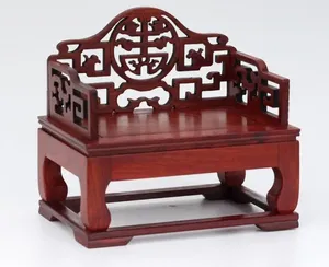 Figurines décoratives, chaise de maison de poupée, meubles miniatures chinois en palissandre, trône ajouré de 5.3 pouces
