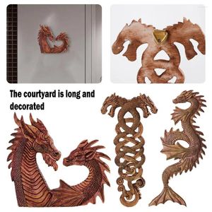 Decoratieve beeldjes Dragon Standbeeld Wall Decor HOUTEN CRADEN ART CREATIEVE NORSE DRAGONS HOUT HANDEN BOHO Home