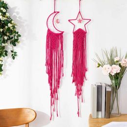 Decoratieve beeldjes Dream Catcher Handgemaakte elegante katoenen touw Nordic handgeweven Star Moon Macrame wandkleden