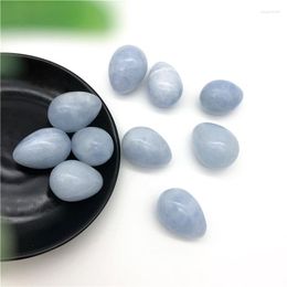 Figurines décoratives goutte 1PC 30-60mm naturel poli bleu célestite cristal en forme d'oeuf spécimen de pierre pierres et cristaux de guérison