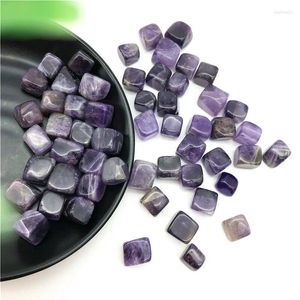Decoratieve beeldjes Drop 50g natuurlijke amethist paarse kwarts kristalstenen tuimelen Gemstone Healing Decor en kristallen