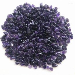 Les figurines décoratives tombent 8-15 mm 50g Amethyste Natural Purple Crystal Gravel Pierres dégringolées Crystals de la décoration de guérison