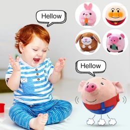 Figurines décoratives électrique en peluche poupée jouets rebondissant balles parlantes bébé chantant battant cadeaux d'anniversaire de noël pour enfants Hamster