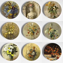 Figurines décoratives élégantes de Style européen, Renee Yolanda Hauser, plaque de peinture, fond d'art mural, suspension haut de gamme