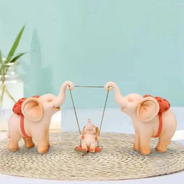 Figuras decorativas Figuras de elefante Recolección de mesa Ornamento Estatua linda para la mesa Centropise de estanterías de la sala de estar Oficina de sala de estar