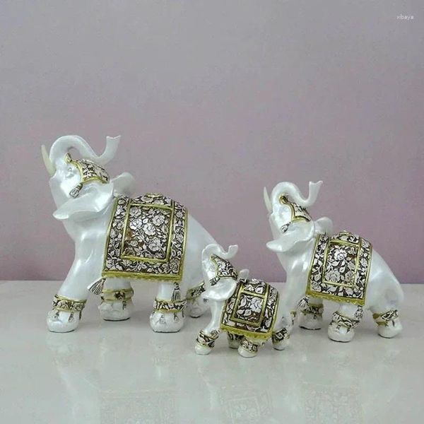 Figuras decorativas de elefante, estatua de Animal Feng Shui de la suerte, escultura para el hogar, oficina, decoraciones de riqueza, decoración de estantería para sala de estar