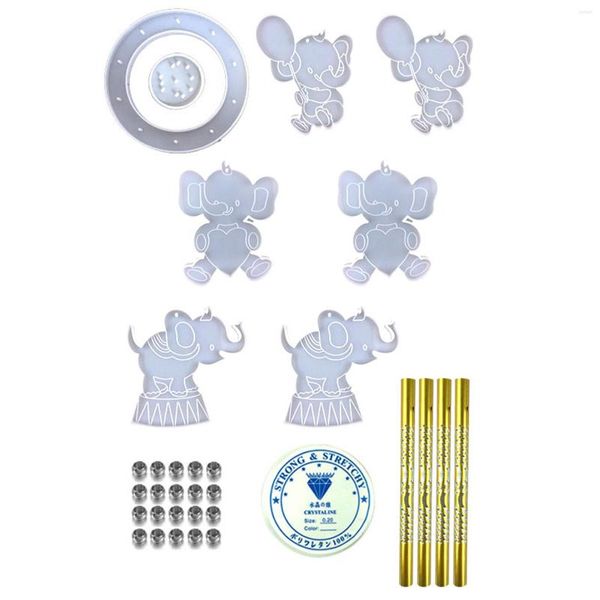 Figuritas decorativas, campanas de viento de elefante, moldes de resina de silicona para fundición de epoxi, colgantes de pared, Kit de moldeo de campanas de viento