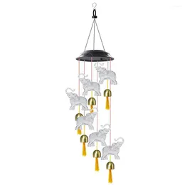 Figurines décoratives Elephant Wind Honebell Lampe solaire à énergie solaire 600mAh Colorful Carilon Belle Lumière LED légère de cloche éolienne pour le patio