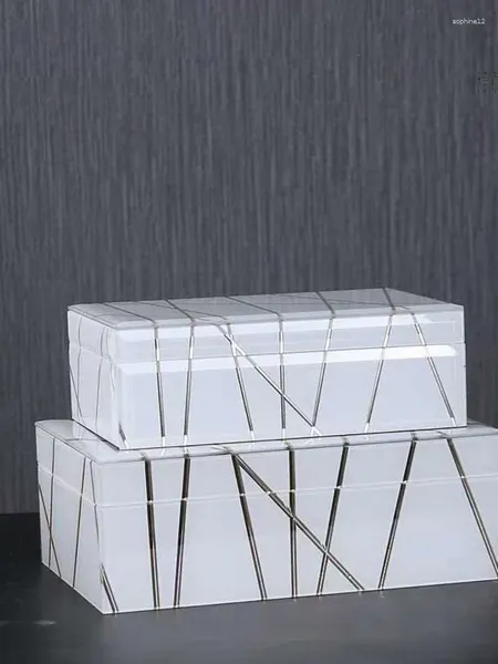 Figuras decorativas Modern Modern Creative Simple Gray Talled Talled Jewelly Store Storage Caja de almacenamiento Modelo Decoración de la sala de habitaciones