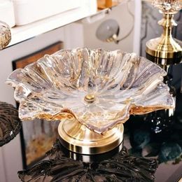 Figurines décoratives style européen léger vent de luxe Mémale Plaque de fruits de verre créatif Création de salon moderne ornements de haute qualité