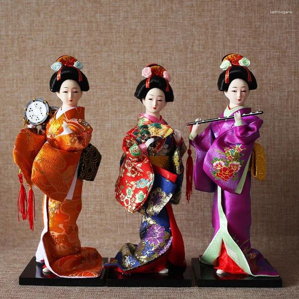 Figurines décoratines exquise à la main à la main japonaise geisha kimono miniature collection ornement de poupée de maison pour le restaurant de sushi.