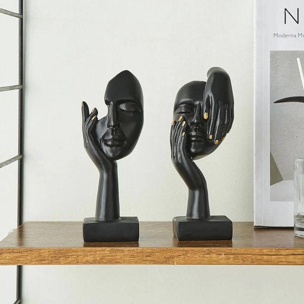 Figurines décoratives Face Character nordique artisanat Office moderne décoration intérieure statue abstraite résine de bureau ornements sculpture miniature