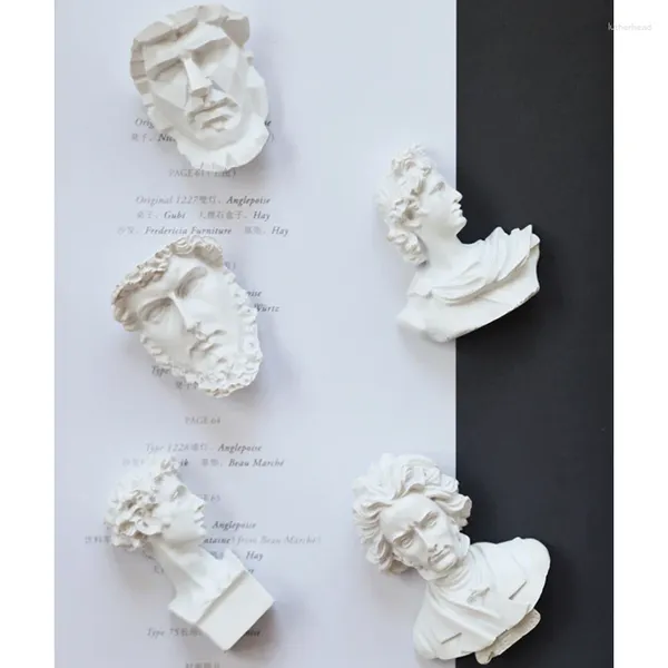 Figuras decorativas Personas famosas Estatuas de busto de resina Pegatina magnética estereoscópica/Decoración interior de la pared de la pared del retrato de yeso griego