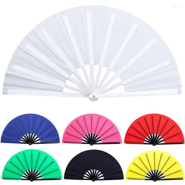 Figuras decorativas Fan Fans elegantes de baile clásico Plegado chino Plegado con un cómodo apertura suave de agarre Seda alta para Tai