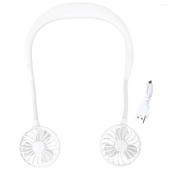 Figuritas decorativas Ventilador Ventiladores para el cuello Mini personal recargable portátil que sopla aire frío Mano Collar de mujer Banda para el cuello Enfriamiento USB