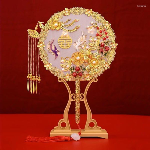 Figuras decorativas Fan Boda de boda Grupo nudoso nudo hecho a mano chino vintage flor de pografía adornos lc09