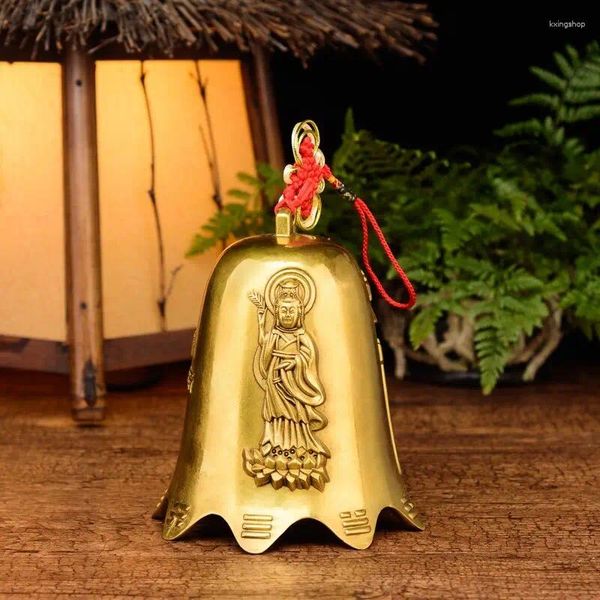 Figuras decorativas Feng Shui Budismo Cobre Bell Religioso Buddha Home Colgante Decoración Bendición para Luck Chime Cart Decor Crafts