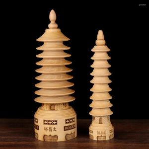 Figurines décoratives Feng Shui Chinois Peach Wood Souvenirs 3D Modèle Bureau en bois Aide à apprendre la décoration artisanale à la maison