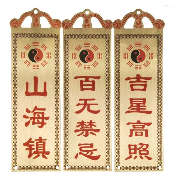 Figuras decorativas feng shui chino puro cobre pintado medalla de bronce buena salud absorbiendo riqueza auspiciosa colgante decoración del hogar