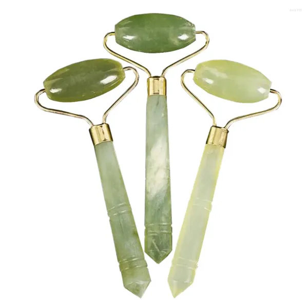 Figuras decorativas Feng Shui Jade Roller for Face Neck Beauty Beauty más y más pesado Piedra original W3453