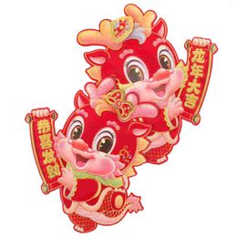 Decoratieve beeldjes Fengshui Dragon Decor Year of the Stickers Animal Ornamens Spring Festival Door