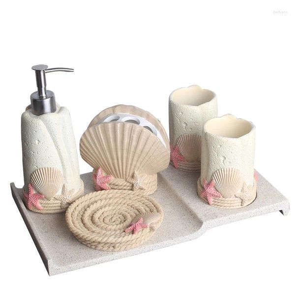 Figuritas decorativas, juego de lavado de baño de cinco piezas, suministros de tocador, taza para cepillado de dientes, enjuague bucal