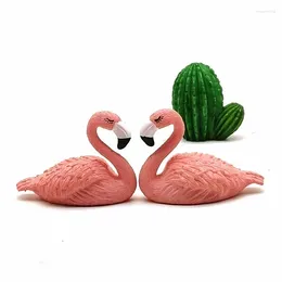 Decoratieve beeldjes Flamingo Lover Souvenir Decoratie Miniatuur Vogel Dier Beeldje PVC Craft Mini Tuin Decor Thuis Ornament DIY