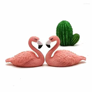 Figurines décoratives Flamingo Lover Souvenir Décoration Miniature Oiseau Animal Figurine PVC Artisanat Mini Jardin Décor Maison Ornement DIY