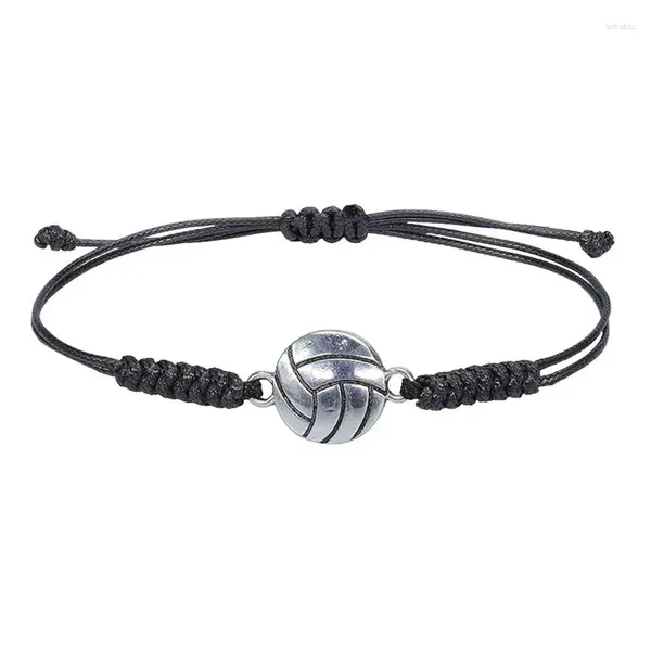 Figuras decorativas Pulsera de baloncesto tejida flexible para hombres, brazalete de pelotas deportivas de estímulo, regalo de graduación de escuela secundaria