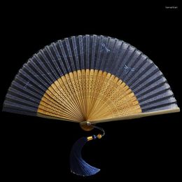 Decoratieve beeldjes vouwventilator bamboe ventilador hand in de Japanse stijl hanfu vrouw draagbare ventilatore abanicos para boda chinees cadeau