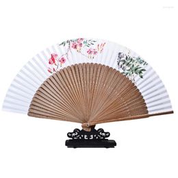 Figurines décoratives Fan pliant bambou ventilador chinois antique abanicos para boda ventilateur danse copographie