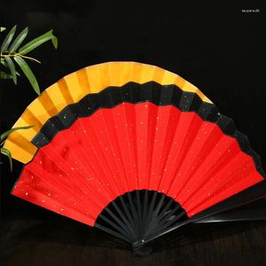 Decoratieve beeldjes vouwventilator blanco papier Chinese stijl strooi gouden bamboe gunst cadeau mode 1 pcc