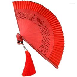 Figuras decorativas Ventilador plegable Estilo antiguo Chino Ventilador Bambú ventilateur Abanicos para Boda Pogray Props Gift Summer