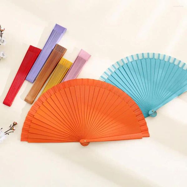 Figurines décoratives ventilateur pliant de style chinois couleurs solides de couleur solide accessoires