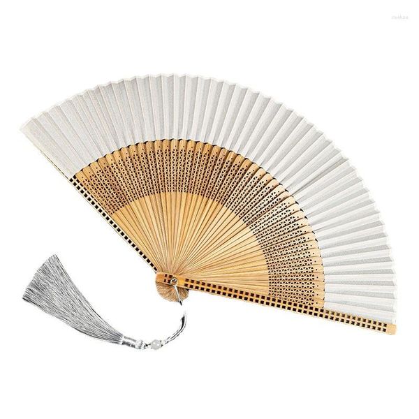 Figuras decorativas Ventilador de fractura Tassel Portable Femenino Estilo chino Dancing Cheongsam Bamboo plegable