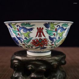 Figurines décoratives, livraison gratuite, peinture en porcelaine élaborée de chine Jingdezhen, bol "Shou Word Graph", artisanat, décoration de la maison