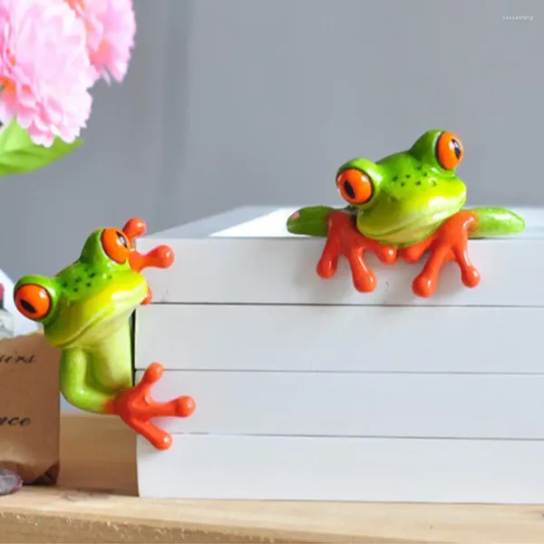 Figurines décoratines Frog Sculpture accrocheur de simplicité Fourniture de décoration informatique ornement périphérique pour